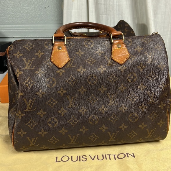 Authentic Louis Vuitton Satchel Bag Speedy 30 Monogram Used LV Handbag Vintage - Picture 5 of 16